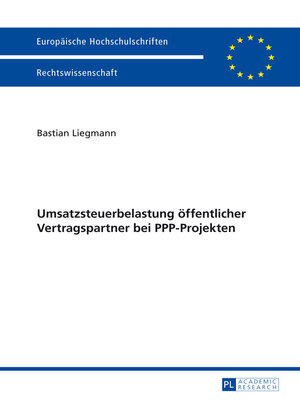 cover image of Umsatzsteuerbelastung oeffentlicher Vertragspartner bei PPP-Projekten